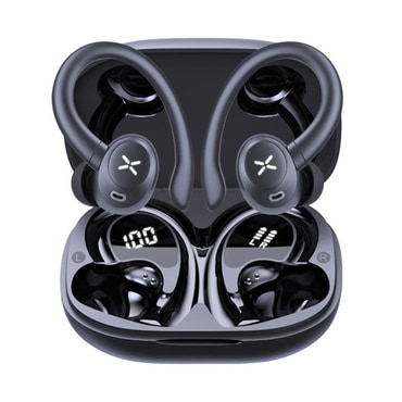 Premium sportske bežične Bluetooth slušalice s BT v5.4 i IPX4 standardom Techsuit "AirTune 100" - black