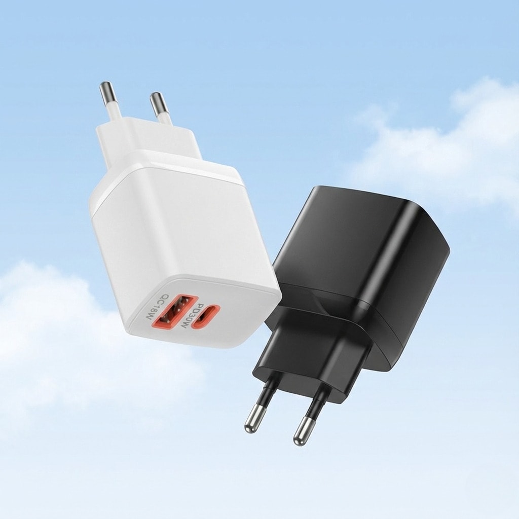 Stolni punjač Techsuit Duonix 30W s dva izlaza i GaN tehnologijom