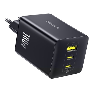 Zidni punjač 100W s 2x USB-C i 1x USB-A Baseus "EnerFill FE1" - crni