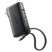 Power bank i zidni punjač Baseus Nomos NT11 Omni 10000mAh 3v1 - ugrađeni USB-C kabel, QC 67W, digitalni zaslon - crni