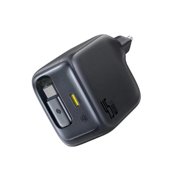 Zidni punjač Baseus EnerCore CJ11 - 45W, GaN, izvlačni USB-C kabel - crni