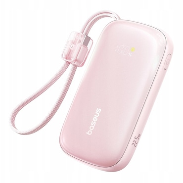 Power bank Baseus "EnerFill Qpow3 Ultra" 20000 mAh 22.5W s ugrađenim kabelom - nebula pink