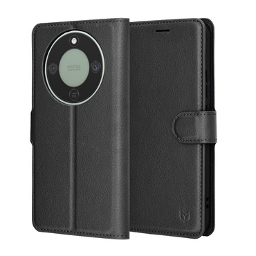Torbica Techsuit "Leather Folio" za Honor Magic8 Lite - crna