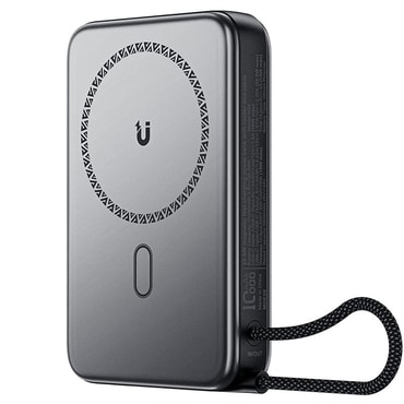 Power bank s USB-C izlazom, ugrađenim USB-C kablom, 22.5W MagSafe Acefast "M24" - 10000 mAh - metal gray