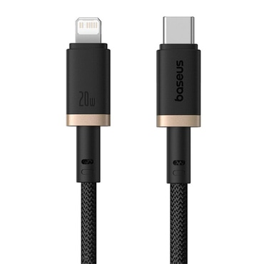 USB-C u Lightning kabel za punjenje i prijenos podataka  Baseus Dura Series – 20W - 1 m - zlatno/crni