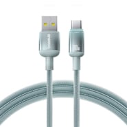 PLeteni kabel za punjenje i prijenos podataka 100W USB-A u USB-C kabel Baseus "Discolor" - 1m - plavi/zeleni
