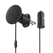 Magnetni automobilski držač Baseus "C4014" s Magsafe bežičnim punjenjem 15W i USB-A izlazom 25W za ventilacijski utor - crni