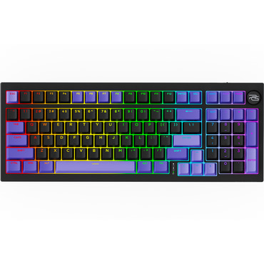 Mehanička bežična gaming tipkovnica Proove "Slicker Pro" s RGB osvjetljenjem. 98 tipki i priloženim kablom - crna