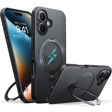 Premium maska Torras "Ostand Spin" za iPhone 16 - black