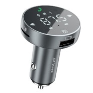 FM transmitter i autopunjač  30W, s 1x USB-A i USB-C ulazom, te zaslonom na dodir Proove "Sound Sync" - sivi