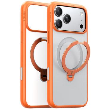 Premium maska Torras "Ostand Spin" za iPhone 17 Pro Max - orange