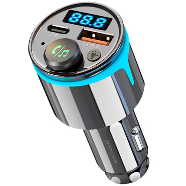 FM transmitter i autopunjač  30W, s 1x USB-A i USB-C ulazom Proove "Nexus" - crni