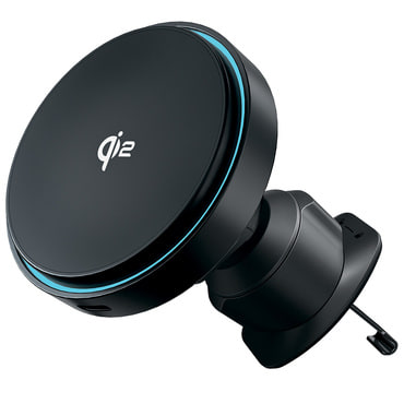 Automobilski držač za telefon - MagSafe Qi2 15W Proove ""Light Circle Qi2"za ventilacijski utor - metalno sivi