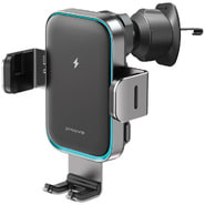 Automobilski držač za telefon -  Qi2 15W Proove "Triple Clamp Pro" za ventilacijski utor i armaturnu ploču - metalno sivi