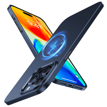 Premium maska Torras "OriginFit-Mag" za iPhone 15 Pro Max - navy blue