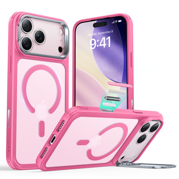 Hibridna maska ESR "Classic Hybrid HaloLock Kickstand" za iPhone 17 Pro Max - frosted pink