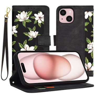 Torbica Techsuit "FlipCraft" za iPhone 15 - flowers of the dawn