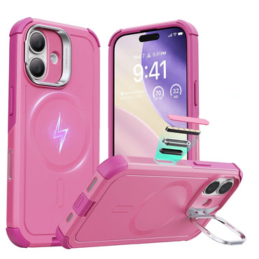 Hibridna maska ESR Cyber Armor Kickstand za iPhone 17 - pink