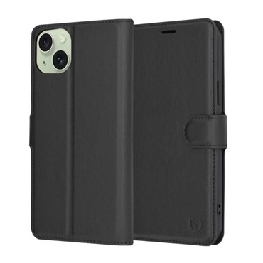 Torbica Techsuit "Leather Folio" za iPhone 15 Plus - crna