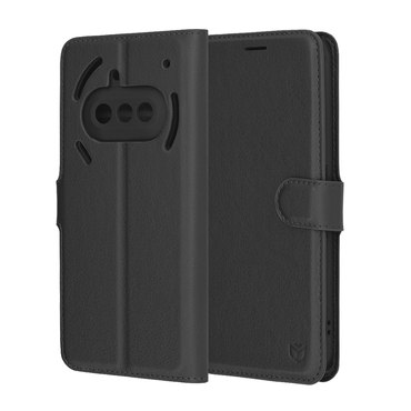 Torbica Techsuit "Leather Folio" za Nothing Phone (3a) - crna