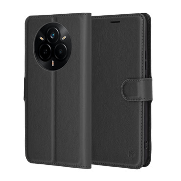Torbica Techsuit "Leather Folio" za Realme 14 Pro - crna