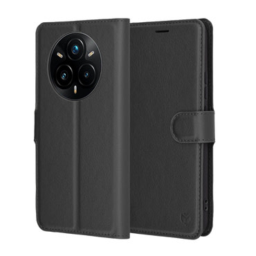 Torbica Techsuit "Leather Folio" za Realme 14 Pro Plus - crna