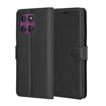 Torbica Techsuit "Leather Folio" za Motorola Edge 60 Pro - crna