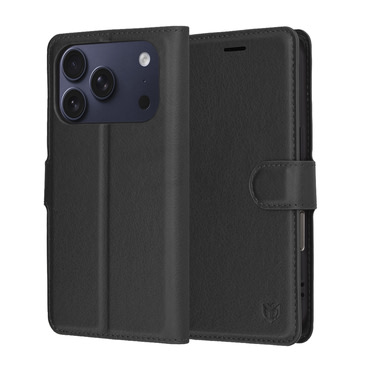 Torbica Techsuit "Leather Folio" za iPhone 17 Pro - crna