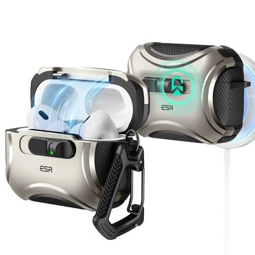 Zaštitna futrola ESR Cyber FlickLock s MagSafe kompatibilnošću za Apple AirPods Pro 3 - titanium