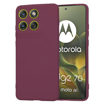 Silikonska maska Techsuit SoftFlex za Motorola Edge 70 - tamnocrvena