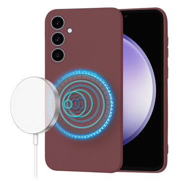 Silikonska maskica Techsuit SoftFlex MagSafe za Samsung Galaxy S23 FE - temno rdeč