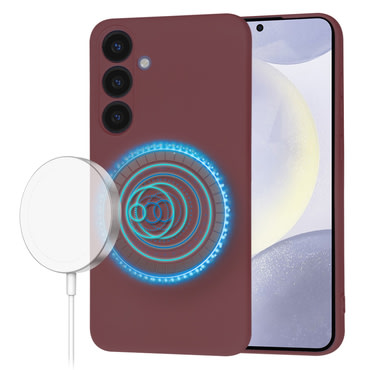 Silikonska maskica Techsuit SoftFlex MagSafe za Samsung Galaxy S24 Plus - temno rdeč