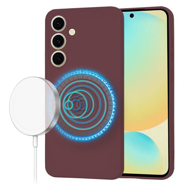 Silikonska maskica Techsuit SoftFlex MagSafe za Samsung Galaxy S24 FE - temno rdeč