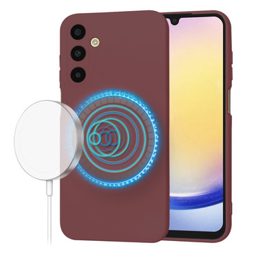 Silikonska maskica Techsuit SoftFlex MagSafe za iPhone 15 Plus - temno rdeč