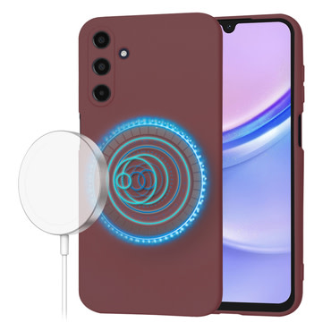 Silikonska maskica Techsuit SoftFlex MagSafe za Samsung Galaxy A15 - temno rdeč