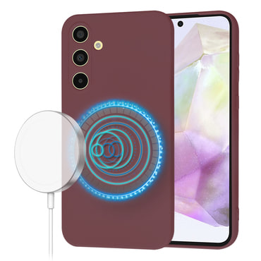 Silikonska maskica Techsuit SoftFlex MagSafe za Samsung Galaxy A35 - temno rdeč