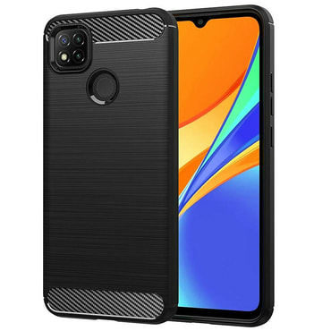 TPU gel maska  "Brushed Carbon" za Xiaomi Redmi 9C / Redmi 9C NFC -  crna