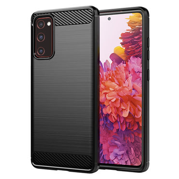 TPU gel maska  "Brushed Carbon" za iPhone 12 Mini -  crna