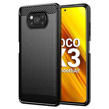 TPU gel maska  "Brushed Carbon" za Xiaomi Poco X3 Pro / Poco X3 NFC - crna