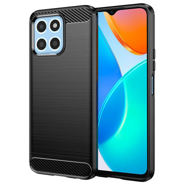 TPU gel maska  "Brushed Carbon" za Honor X6 / X8 / 70 Lite -  crna