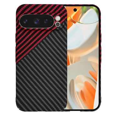 Čvrsta TPU maska Techsuit "Carbonite FiberShell" za Google Pixel 9 Pro - red vortex