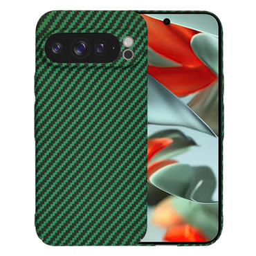 Čvrsta TPU maska Techsuit "Carbonite FiberShell" za Google Pixel 9 Pro XL - green