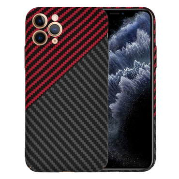 Čvrsta TPU maska Techsuit "Carbonite FiberShell" za iPhone 11 Pro - red vortex