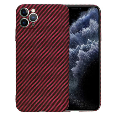 Čvrsta TPU maska Techsuit "Carbonite FiberShell" za iPhone 11 Pro Max - red