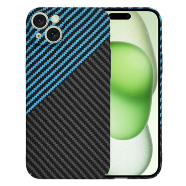 Čvrsta TPU maska Techsuit "Carbonite FiberShell" za iPhone 15 Plus - blue pulse