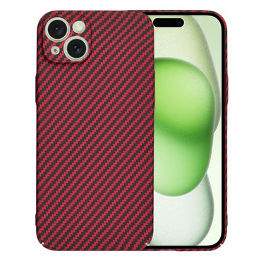 Čvrsta TPU maska Techsuit "Carbonite FiberShell" za iPhone 15 Plus - red