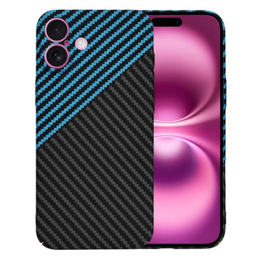 Čvrsta TPU maska Techsuit "Carbonite FiberShell" za iPhone 16 Plus - blue pulse