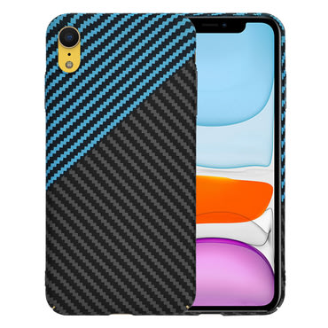 Čvrsta TPU maska Techsuit "Carbonite FiberShell" za iPhone XR - blue pulse