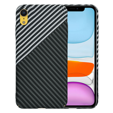 Čvrsta TPU maska Techsuit "Carbonite FiberShell" za iPhone XR - stealth gray