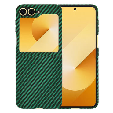 Čvrsta TPU maska Techsuit "Carbonite FiberShell" za Samsung Galaxy Z Flip6 / Z Flip7 FE - green